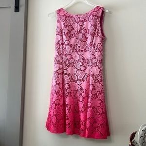 New York & Company Pink Floral Lace Dress